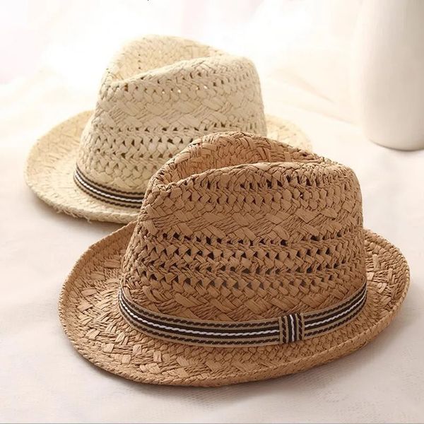 Été femmes chapeaux de soleil doux coloré gland boules hommes chapeaux de paille filles Vintage plage Panama Chapeu Feminino Fedoras Jazz 240309