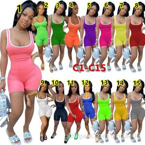 Été femmes deux pièces pantalon ensemble survêtements court Sexy couleur unie gilet Shorts costume sans manches vêtements de sport chemise mince pantalon court