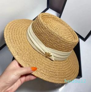 Chapeaux d'été à large bord pour femmes, chapeau de paille de Protection solaire de Style anglais, casquettes Vintage d'extérieur