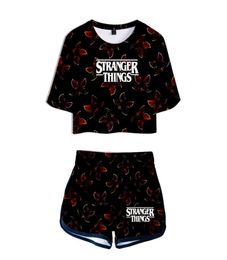 Summer Women039S Sets Stranger Things 3 3D Imprimé à manches courtes courte du top short Sweat Suit Women Tracksuits Two Piece Outfit7808928