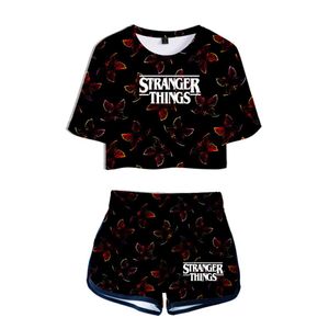 Summer Women039S Sets Stranger Things 3 3D Imprimé à manches courtes courte du top short Sweat Suit Femmes Tracksuits en deux pièces