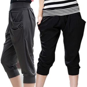 Zomer dames harem broek hoge taille losse rechte kalf-lengte comfortabele casual grote maat 8XL OL 210925