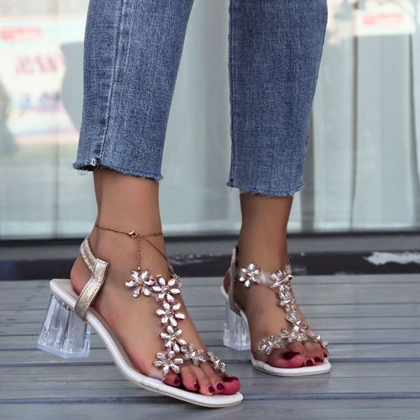 Sandale de luxe pour femmes d'été talons épais