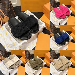 zomer damesslippers Designer sandalen lederen slides beroemd Platform sandaal Veertig yards zwart roze mode strandslippers slides schuim slides Outdoor slippers