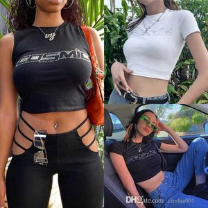 Zomer dames t -shirt 2023 Nieuwe kleding laag moq aangepaste bling strass Crop Top Designer T -shirt