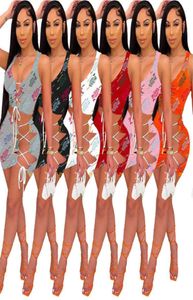 zomer damesstwo stuk jurk tops mini rok sexy bodycon jurken mode brief print hoogwaardige rokken bindt top 83316319240