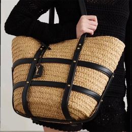 Zomer geweven boodschappentas luxurys ontwerpers dames handtassen mode schoudertas cross body unisex reis strandzakken grote bakken handtas