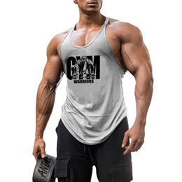 Zomer Y Back Gym Stringer Tanktop Men Katoen Kleding Bodybuilding Mouwloos shirt Fitness Vest Spier singlets Workout Tank 220621