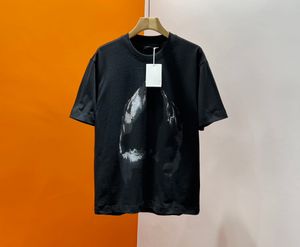 Verano 2023, nuevos patrones de diseñador, camiseta a la moda con estampado de tiburones, diseño de material de algodón, camiseta holgada informal de lujo con cuello redondo para hombres