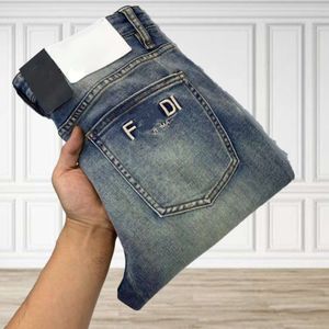 zomers heren jeans designer jeans heren mode brief grafische denim casual lange broek losse eenvoudige effen kleur grote maat slanke rechte broek