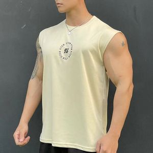 Summertime Vest Casual Sports Tshirt Fitness Training Toquip Top Top Gym Man Quick Dry Clothing Top 240515