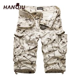 Summner Cotton Mens Cargo Shorts Fashion Camouflage Mannelijke shorts Multi-pocket Casual Camo buitenshuis Tolling Homme Short Pants 220507