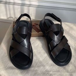 Summr Britse stijl sandalen echt leer Heren Rome Gladiatoren Heren Comfort Vrije tijd Gladiatoren Sandalen Schoenen