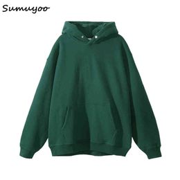 Sumuyoo Dikker Polaire Vrouwen Katoen Hoodies Herfst Hiver Sweats Surdimensionnés Vrouwelijke Losse Chaud À Capuche Truien Jassen T220726