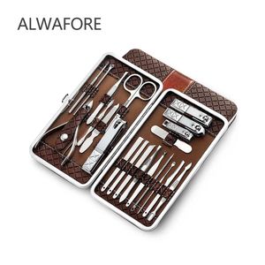 Zon 21 PCS NAIL CUTTER PEDICURE SET SET Roestvrij stalen pedicure Scissor Tweezer Mes Mes Pick Utility Nail Clipper Nail Care