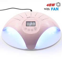 Sun 48W Dual UV LED Sèche-lampe à ongles 22 LED Sèche-ongles pour tous les gels avec bouton 30s / 60s Tout pour les ongles de la lampe de manucure