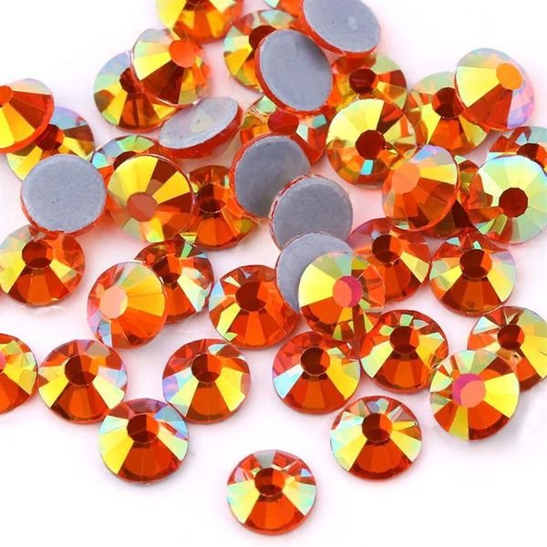 Diamantes de imitación Sun AB Crystal Fix para decoración de prendas de vestir, parte trasera plana, hierro en Rhinestone253b