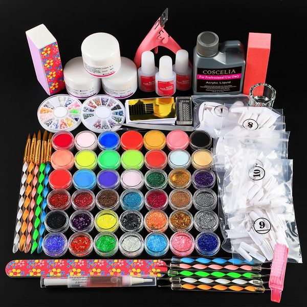 Sun Acrylic Nail Set Tous pour la manucure Coscelia acrylique Powder Liquid Glitter for Nails Supplies for Professionals Manucure Set Tools