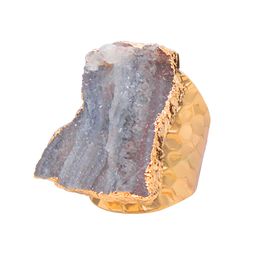Sun Agate Quartz Druzy Stone Open Ring For Women Girls Gold Color Boho Onregualr Natural Stone Finger Sieraden