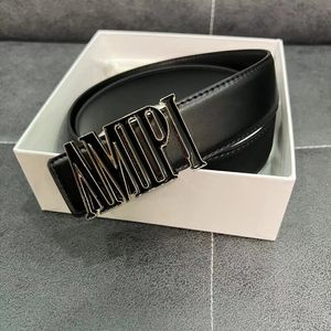 2023 Avec boîte Mens Designer AM Ceinture pour hommes Mode de luxe AM Amirily Business Ceintures Ceinture Femme Ceinture Boucle en métal noir AM2 Ceinture Cintura Logo