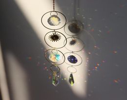 Catchers de soleil suspendus en cristal ornement d'ornement décorations de jardin fenêtre Patio pelouse étoile étoile pendentif verre prisme arc-en-ciel maker8870808