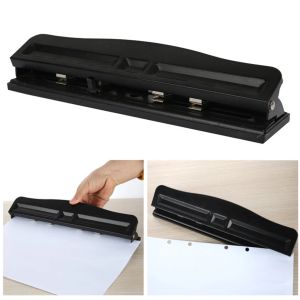 Sol Desktop Hole Punch 4hole Capacidad de 12 hojas de hojas de metal ajustable Manual de papel perforador con bloqueo de seguridad para la escuela de oficina en casa