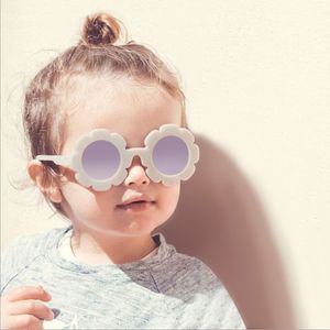 Soleil fleur ronde mignon enfants lunettes de soleil UV400 pour garçon filles enfant en bas âge belle bébé lunettes de soleil enfants miroir dégradé