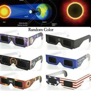 Zonnebril 50 Stuks Papier Willekeurige Kleur Totale Observatie Solar 3D Outdoor Eclipse Anti-Uv Kijkbril