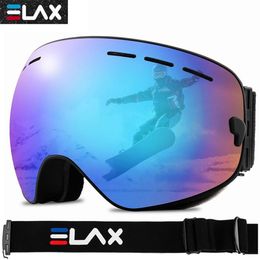 Zonnebril ELAX Dubbele Lagen Anti-condens Bril Skibril Mannen Vrouwen Fietsen Zonnebril Mtb Sneeuw Skibril Eyewear318u