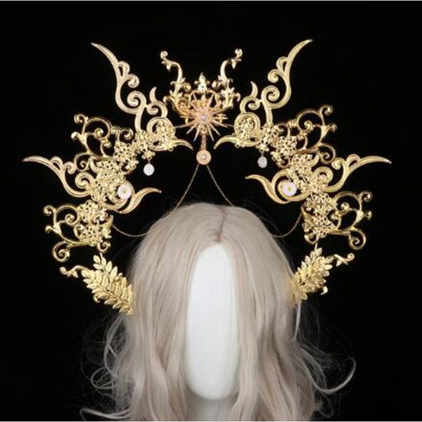 Couronne de déesse du soleil ange KC Halo, serre-tête reine Anna, diadème Baroque, Collection Lolita, accessoires gothiques