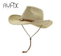 Chapeau de soleil pour hommes et femmes039 chapeaux d'été personnalisés de paille de cowboy occidental personnalisé Hat de plage ha18 2204078479753
