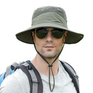 Chapeau de soleil pour hommes/femmes imperméable à large bord seau chapeau pliable Boonie casquettes pour pêche randonnée jardin Safari plage