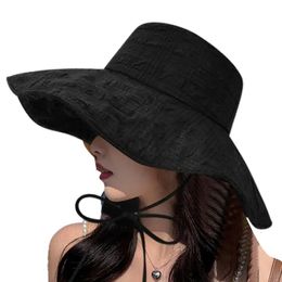 Sun Hat Womens Wide Brim UPF50 Travel Beach Wild Hats Foldable voor vrouwen Ademende flexibele 240423
