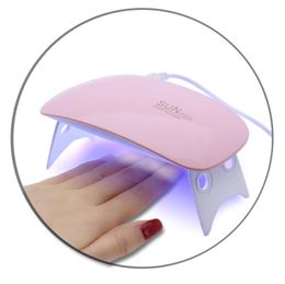 Sun mini 6W roze witte nageldroger machine UV LED-lamp Draagbare micro-USB-kabel Thuisgebruik drooglamp voor gellak6685267