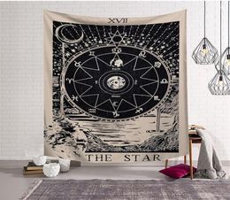 Sun Moon Star Astrologie Tapestry rétro Retro Ancient Mur européen suspendu Tapiz Devil Justice Ouija Tenture Mural Boho Decoration235M9401928