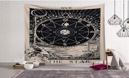 Sun Moon Star Astrology Tapestry rétro Retro Ancient Mur européen suspendu Tapiz Devil Justice Ouija Tenture Mural Boho Decoration235M2616157