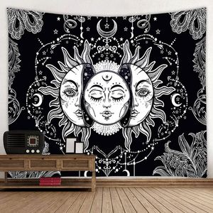 W150cm*L130cm Tapestries Sun Moon Star Polyester ground wool 3D digital printed tapestry living room bedroom decoration