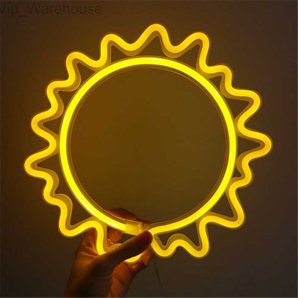 Sun Neon Sign Luna Nube Lightning Lights Batería USB Lámpara de pared para la habitación Lámparas de pared en el hogar Decoración de bodas de la boda HKD230825