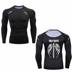 Sun Protecti Sports Secd Skin Running T-shirt Fitn Rgard MMA Lg Manches Compri Shirt Entraînement Sportswear 03cW #