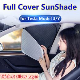 Zonneschaduw voor Tesla Model 3 Y 2023 Accessoires Sunshade Front Side Raam Windscherm Vicight Privacy UV Blokkerende schaduw