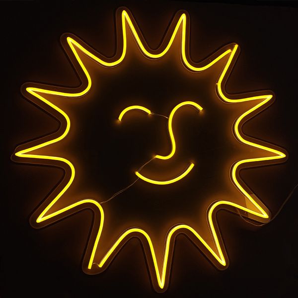 SUN Sign hogar boda arte exposición pared decoración led neón luz personalizable hecho a mano 12V Super brillante