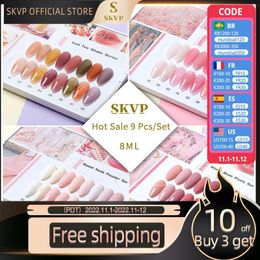 Kit de vernis à ongles Sun Skvp Gel 8pcs / Set One Kit Net Professional Set Semi Permanent UV Varnish Design Nail Art Gel 8 ml Gift de vernis à ongles