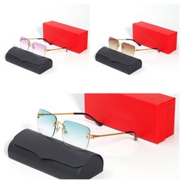 Lunettes de soleil Sun Verres Gradient Lunes Luxury Eyeglass Full Fild Smeshes Loupes Fashion Simple Big Square Gold Frame UV400 PLACE SHOW LURNE SUMBERSE