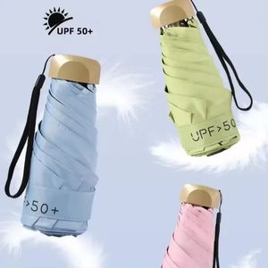Zon paraplu UPF50 Kleine vouwpocket Regen Umbrella Ultraviolet Protection Shade Capsule Outdoor Bescherming ZONNHADE