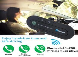 Sun Visor Bluetooth V41 Hands Car Kit Altavoz Reproductor de música Car Kit Altavoces inalámbricos de manos para teléfono inteligente con venta al por menor b7893690