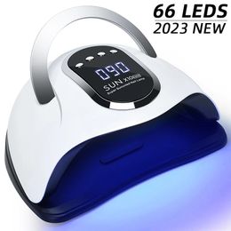 Lámpara de clavos LED UV Sun X10 UV para secado de esmalte de uñas de gel rápido 66leds Use la lámpara de hielo con sensor automático para el salón de manicura 240318