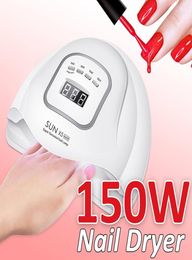 SUN X5 MAX 150W UV LED Lámpara de uñas Secador de uñas Curado de todos los esmaltes de gel 10s 30s 60s 99s Kit de manicura con luz inteligente7168948
