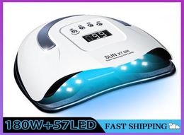 Sun X7 Max 180W Upgrade 57 LED UV Potherapy Quick Dry Nail Dryer Professional Manicure Lamp 2103208756111