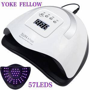 Sun X7 Max UV LED Nail Lamp voor Nail Art Gel Poolse droger met LCD -display 57leds Smart Timing Nail Dryer Nail Salon Tools 240408