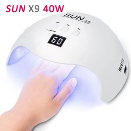 SUN x9 40W sèche-ongles lampe à uv LED 30S 60S 99S ensemble avec dispositif de détection automatique peut guérir la colle étendue LED BJ